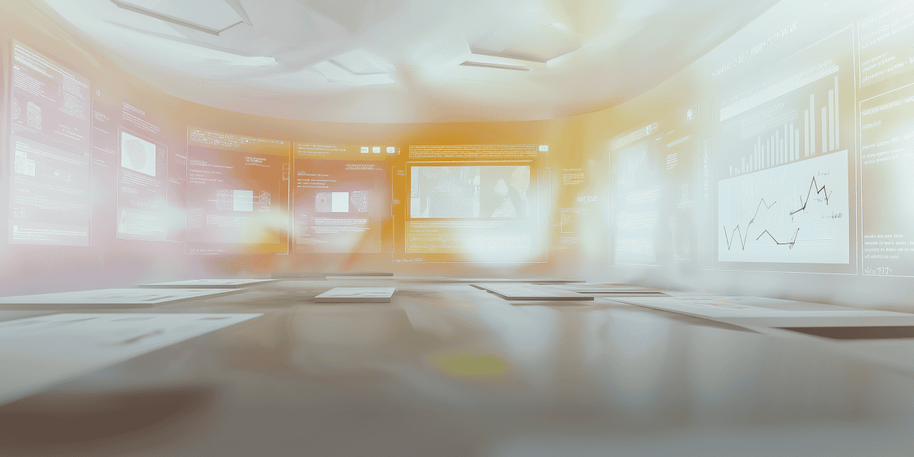 A computer screen with a yellow and orange background.