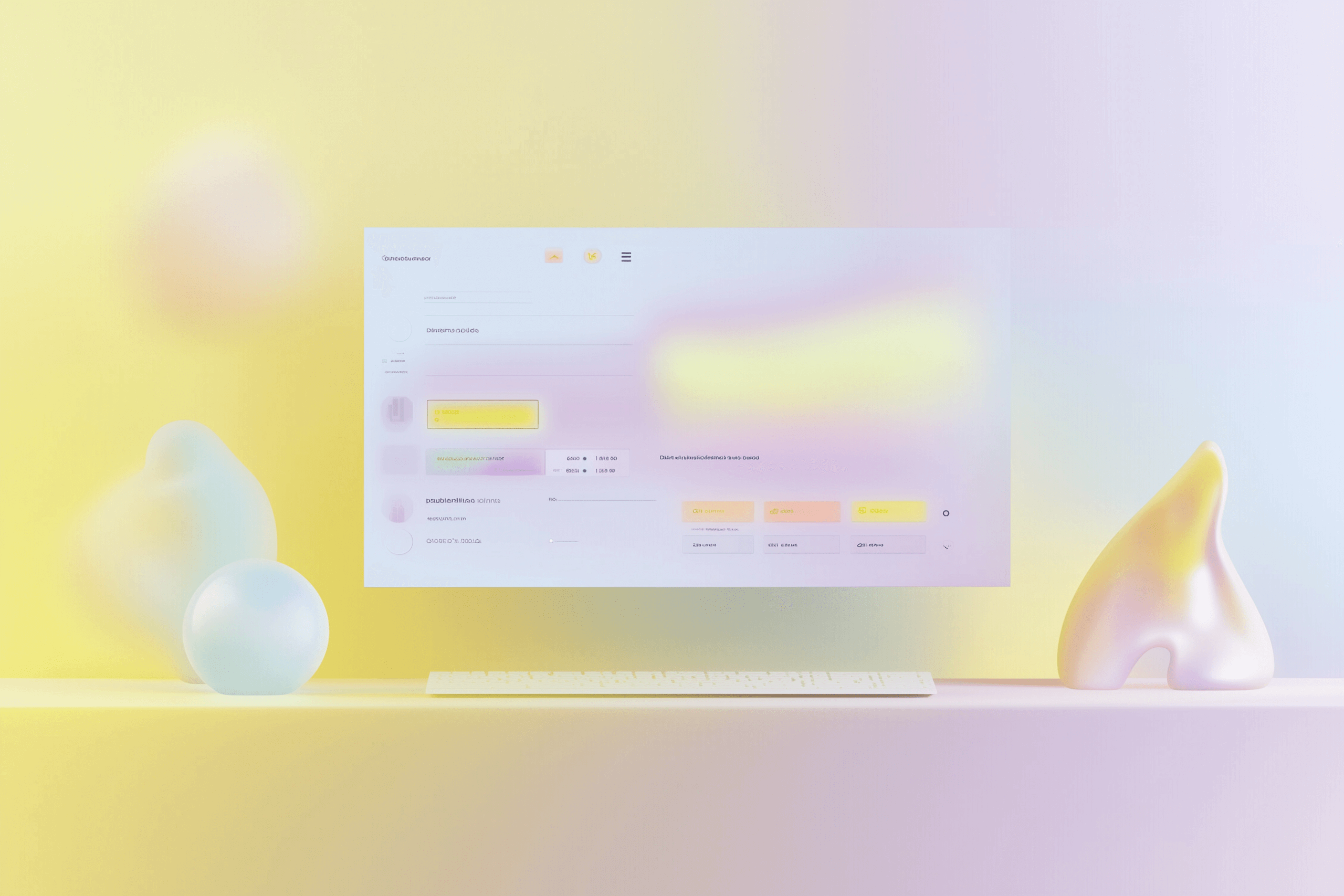 A computer screen with a yellow and pink background.