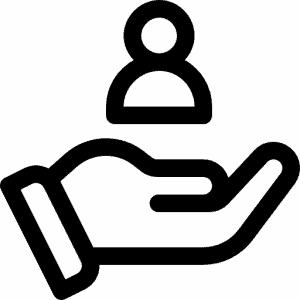 person on hand