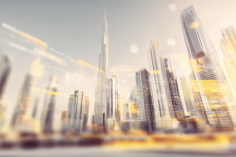 a massive digital avalanche made of code, legacy servers, broken wires, and outdated software crashing toward a modern ai-powered city skyline.