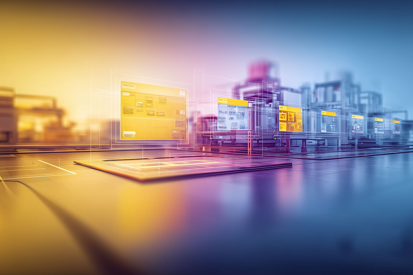 visual metaphor of controlled modernization in a complex legacy system. a large, stable core system with small, precise modules being upgraded one-by-one, each change isolated, measured, and contained. clear contrast between chaotic full-system change and controlled incremental progress. structured layers, flow boundaries, and visible safety zones around each modification. no people, no text, no logos. serious enterprise technology tone. calm, strategic, high-control atmosphere.