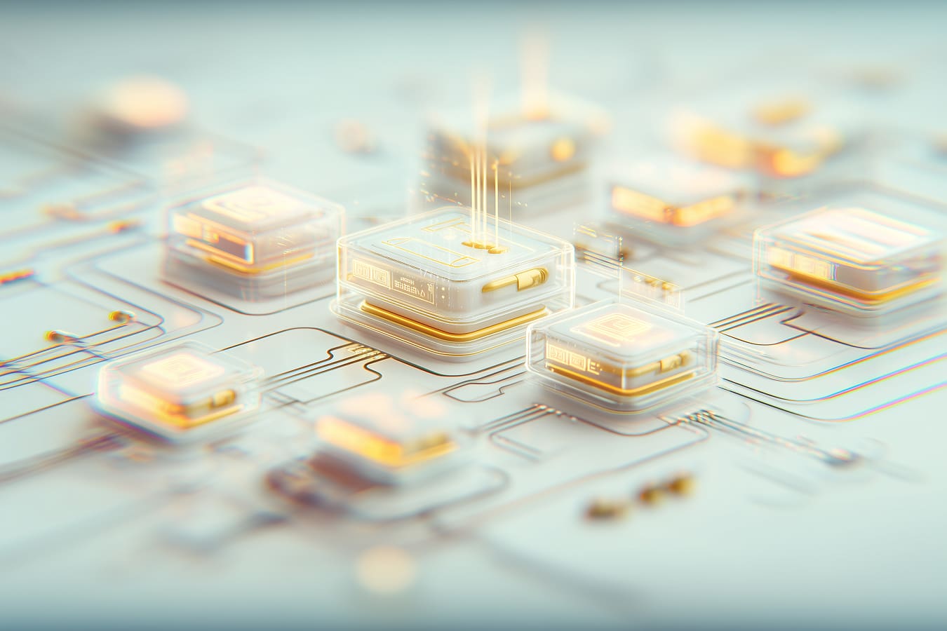 Conceptual_illustration_showing_AI_pilots - Teamvoy conceptual illustration showing ai pilots failing to scale in fintech. multiple small experimental ai modules floating disconnected from core business workflows, compliance blocks, and data sources. broken or incomplete connections symbolizing friction, skipped learning phases, and misalignment with real user needs.