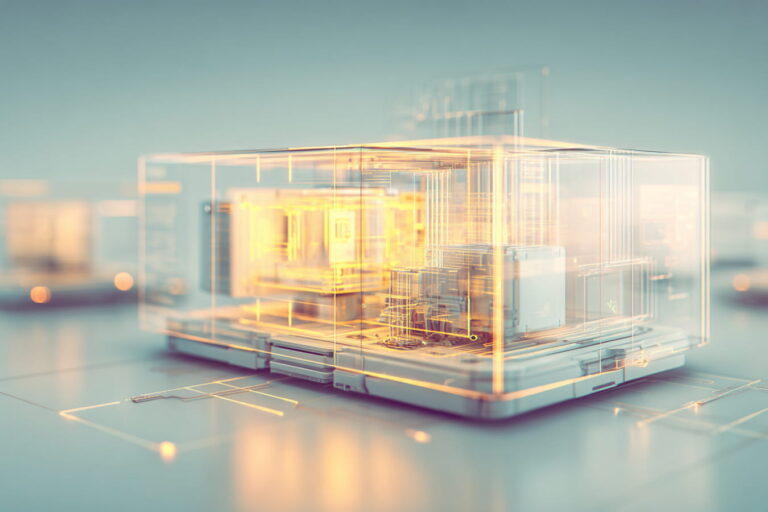visual metaphor of a complex legacy system being stabilized through structured testing layers. transparent layers representing contract tests, integration tests, and end-to-end tests protecting a fragile core system during modernization. clean architectural composition, modular structure, clear hierarchy of layers. no people, no text, no logos. serious enterprise technology tone.