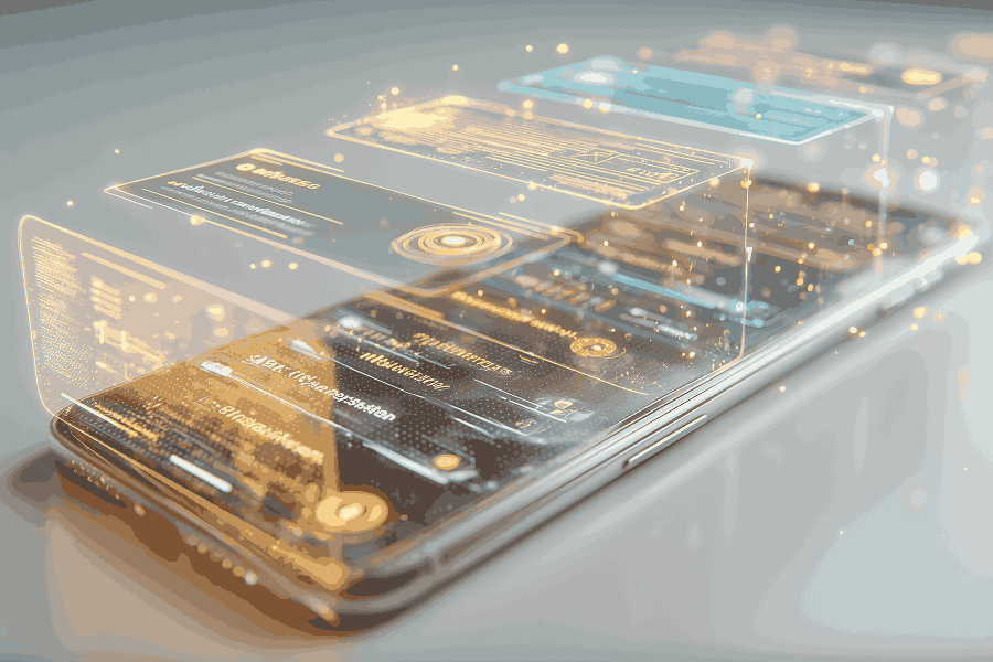 visual metaphor of a fintech mobile app becoming clearer and easier to use as friction is removed. a complex financial interface gradually simplifying into a clean, intuitive layout. smooth user flows, guided steps, and subtle trust cues like confirmations and transparent data use. abstract ui elements, cards, and flows suggesting onboarding, payments, and verification. no people, no text, no logos. calm, trustworthy fintech atmosphere. modern product design aesthetic. soft professional palette (deep blue, teal, light neutrals).