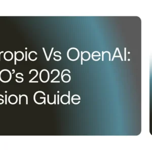 cover image for a cto decision guide: 'anthropic vs openai: a cto’s 2026 decision guide' with teamvoy branding on the right.