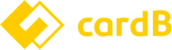 brand logo for cardb: a yellow diamond icon with a stylized mark, followed by the word 'cardb' in yellow.