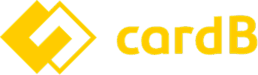 cardb logo: yellow diamond emblem to the left with the word 'cardb' in yellow lettering to the right.