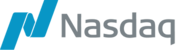 nasdaq logo: blue stylized 'n' mark followed by gray 'nasdaq' text.